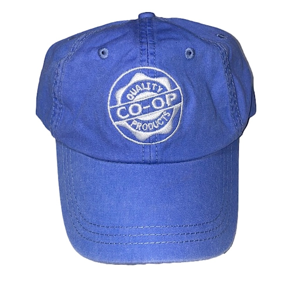 Co-op blue denim 100% cotton dad hat ball cap workwear farm agriculture 4H